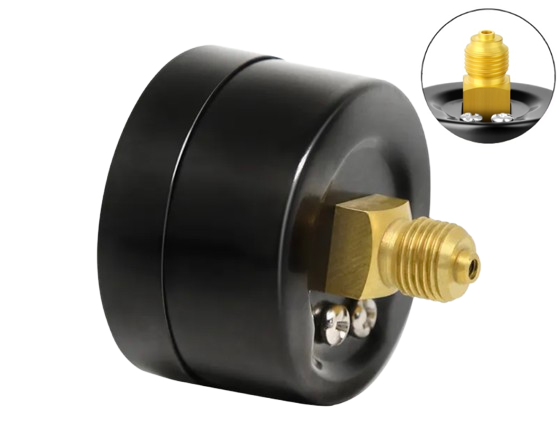 Manomètre de Filtre Piscine 0-3 Bar / 45 PSI, Raccord Laiton 1/4" BSP, Cadran 2", Pour Filtre à Sable – Avec Téflon et Adaptateur 1/8"