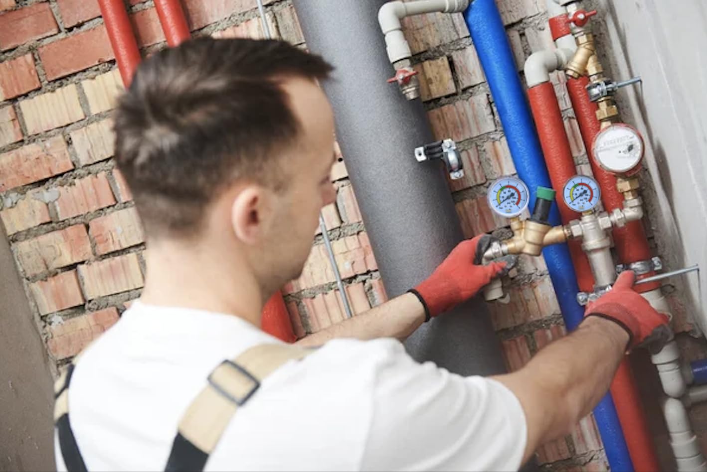 MK MEASURING – Manomètre de Pression d'Eau 0–8 Bar / 120 PSI, Raccord Laiton 1/4" BSP, Connecteur Latéral, Pour Réducteur de Pression et Chauffe-eau – Avec Téflon et Adaptateur 1/8"